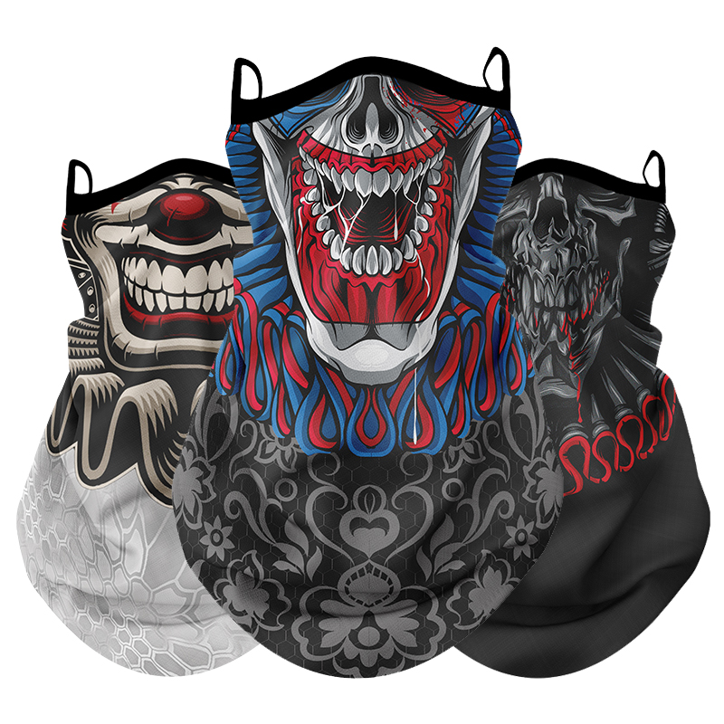 

2020 3D Skull Bandana Scarf Hanging Ear Cover Scarf Breathable Windproof Multifunctional Outdoor Cycling Sports Headscarf Ring