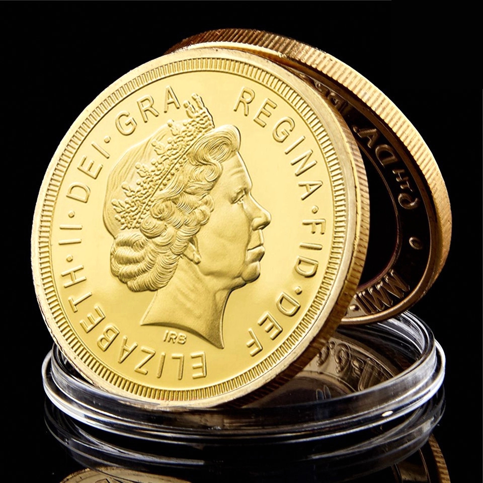 1oz 24K Elizabeth II British 2013 George Craft Gold Plated 40mm Badge Commemorative Decoration Coin-image-581599282