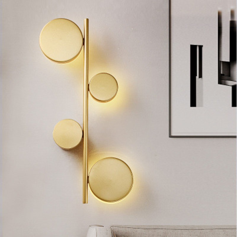 

Nordic post-modern long wall lamp creative personality art light luxury milk shop golden dot decorative wall lamp