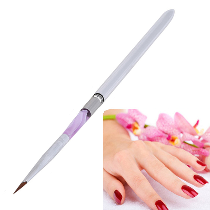 

1pc Nail Art Liner Brush Wooden Handle French Lines Stripe Flower Painting Drawing Pen Manicure Tool