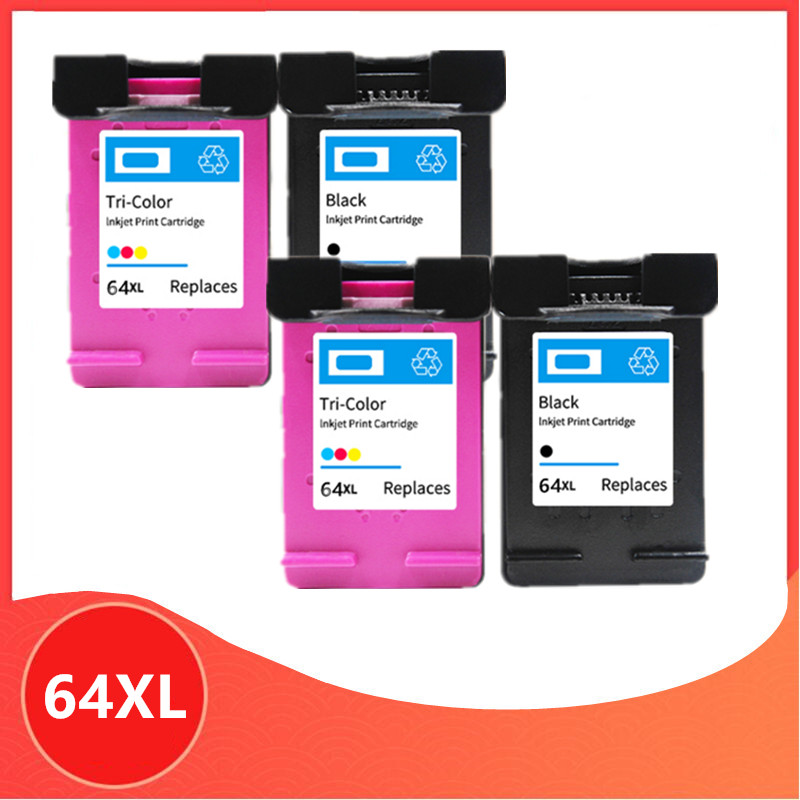 

4Pack For 64 Compatible Ink Cartridge Replacement For 64 xl 64xl Envy 7800 7820 7158 7164 7855 7864 6252 6255 Printer