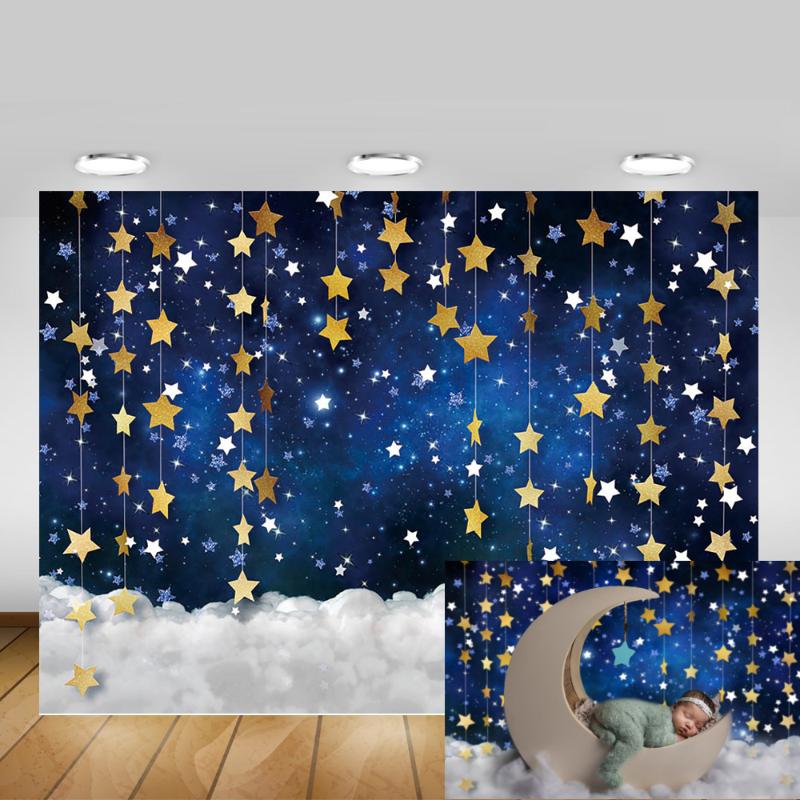 Twinkle Twinkle Little Estrella de Oro a Rayas Tela Impermeable Juego De Cortina De Ducha