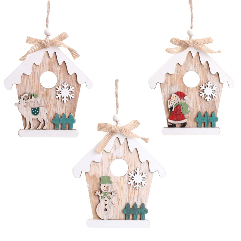 

Wooden Christmas Ornament Hanging Pendants Home Xmas Snowflake Christmas Decorations for Home New Year Navidad Noel