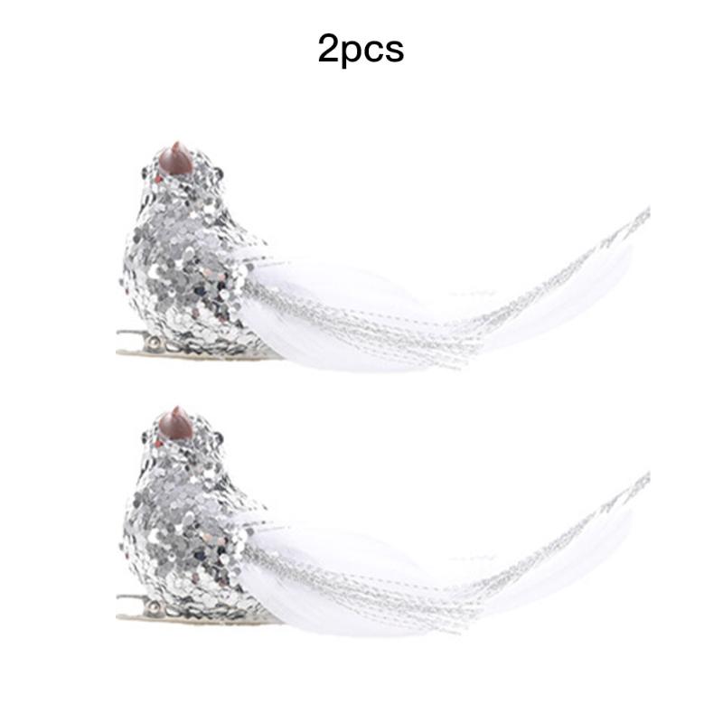 

Realistic Lovely Clip On Xmas Tree Embellishment Festival Decor Feathers Artificial Birds Household Props