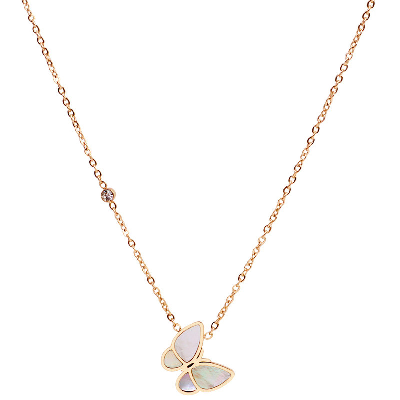 

1pc/bag Butterfly Shell Fashion Titanium Steel Beauty Ladies Necklace For Women Design Pendant Jewelry Chain Ornaments SXL0204