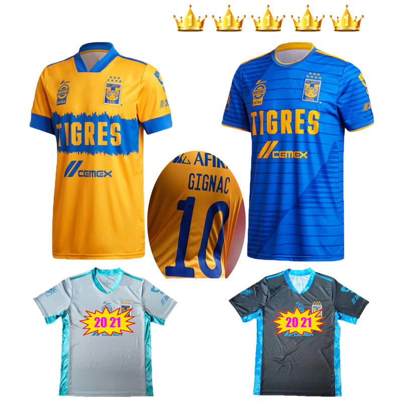 

2020 2021 Tigres UANL soccer jerseys 20 21 Yellow 7 Stars GIGNAC E.VARGAS Vargas goalkeeper SOSA away Camisetas de futebol football shirt, Adult home