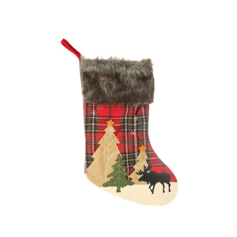 

Christmas Decoration Socks Christmas Socks Gift Bags Gift Candy Bags Elk Print Sock Stocking Hanging Xmas Decor
