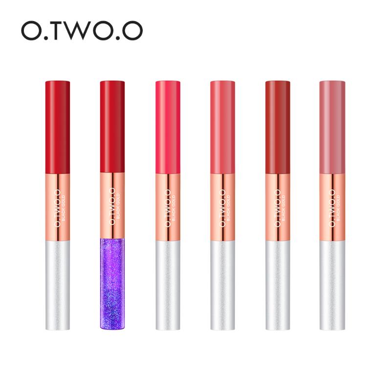 

O.TWO.O 6pcs/set 2 in 1 Matte & Glitter Lip Gloss Velvet Lip Tint Moisturizer Long Lasting Waterproof Liquid Lipstick Makeup Kit, 6pcs in one set