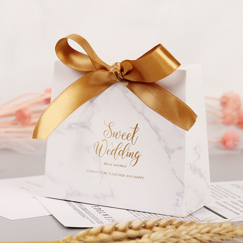 

High Quality Marble Vintage Wedding Candy Box Gift Bag Paper Chocolate Boxes Cookies Bags Wedding favor and Gift Box Packing