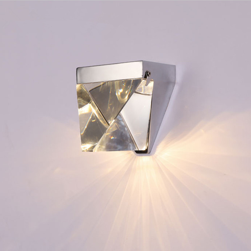 

Nordic light luxury led crystal wall lamp creative aisle bedroom bedside study crystal wall sconce lighting