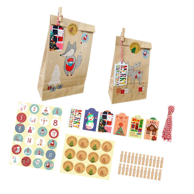 

Safe Wood Clips Kraft Bags Paper Stickers for Store Gift Shop