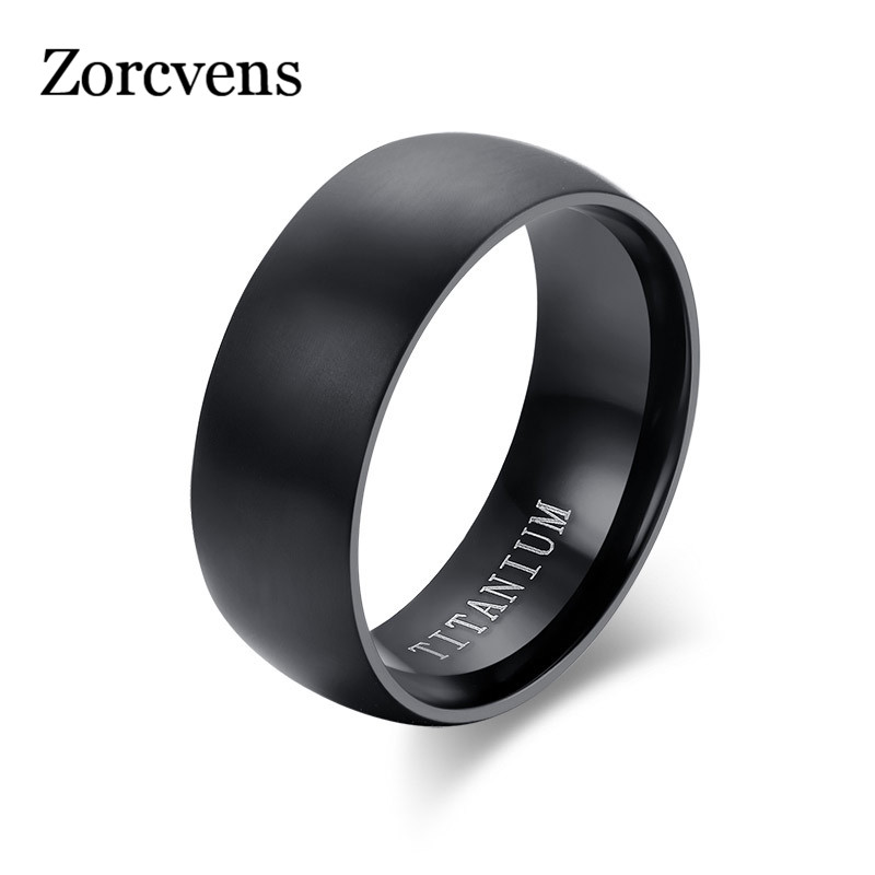 

Modyle Fashion Men's Black Titanium Ring Matte Finished Classic Engagement Anel Jewelry For Male Wedding Bands