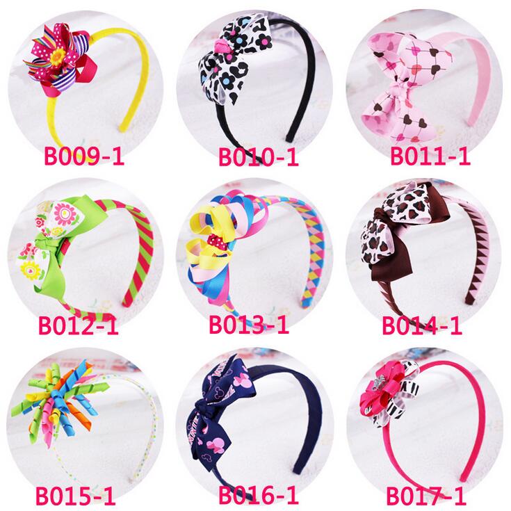 

110pcs DHL Free Shipping Spring Grosgrain Headband Bows Art Girls' Accessories Handmade cute ABS Headband, Multi