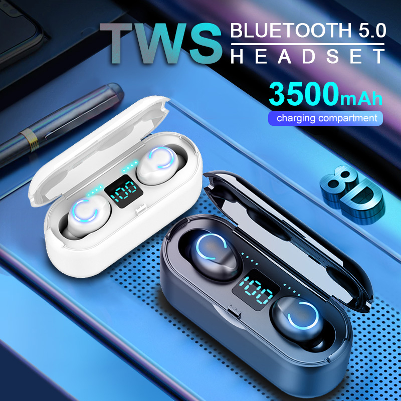 

Lovebay F9-8 Wireless Bluetooth Earphone 5.0 LED Display Touch 9D Stereo Sport Music Waterproof Headset