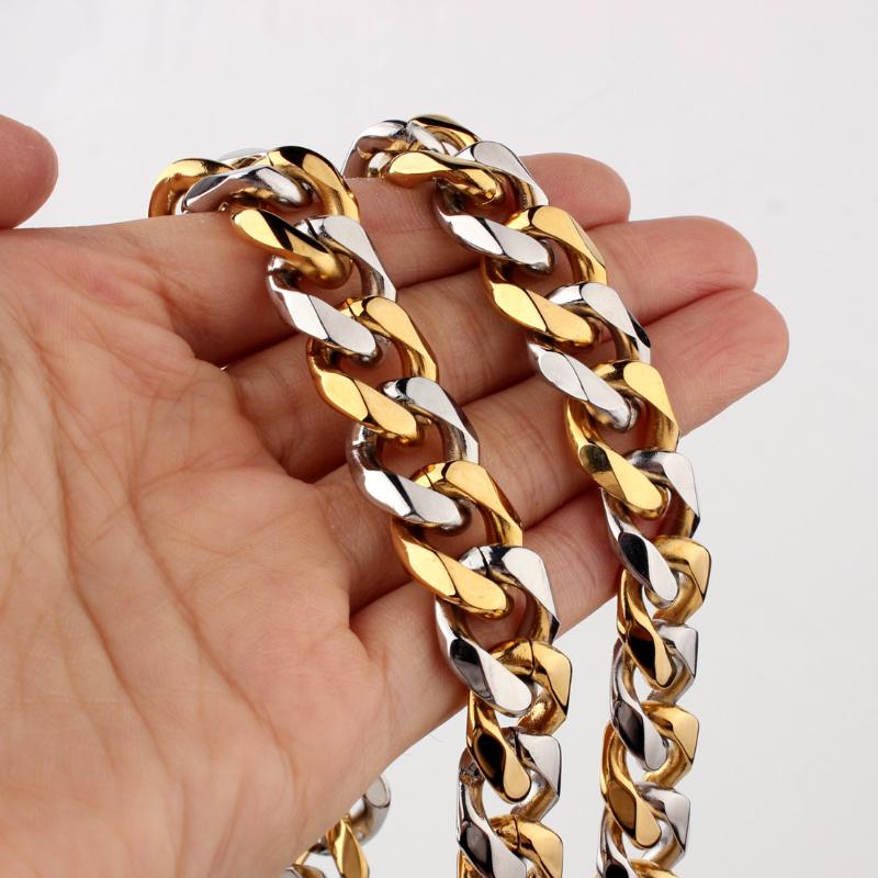 

Granny Chic Mens Necklace 12/15mm Curb Cuban Link Chain Necklaces for Men Women Wholesale Jewelry Fashion Gift