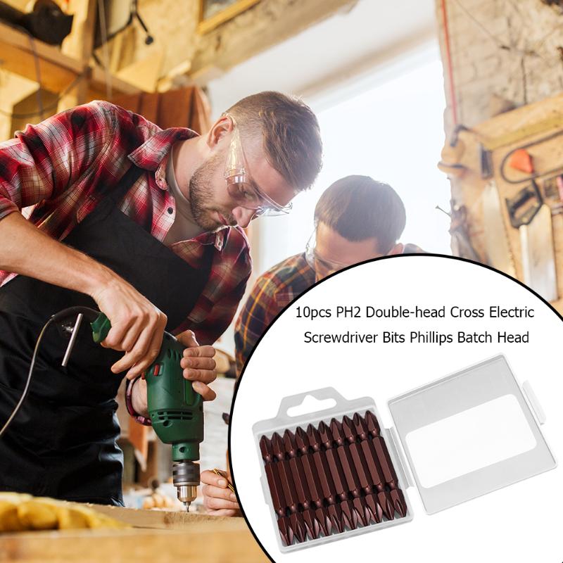 

10pcs Electric Screwdriver Bits Set S2 Alloy Steel Double Magnetic Batch Head Strong Toughness Metal Portable Supplies