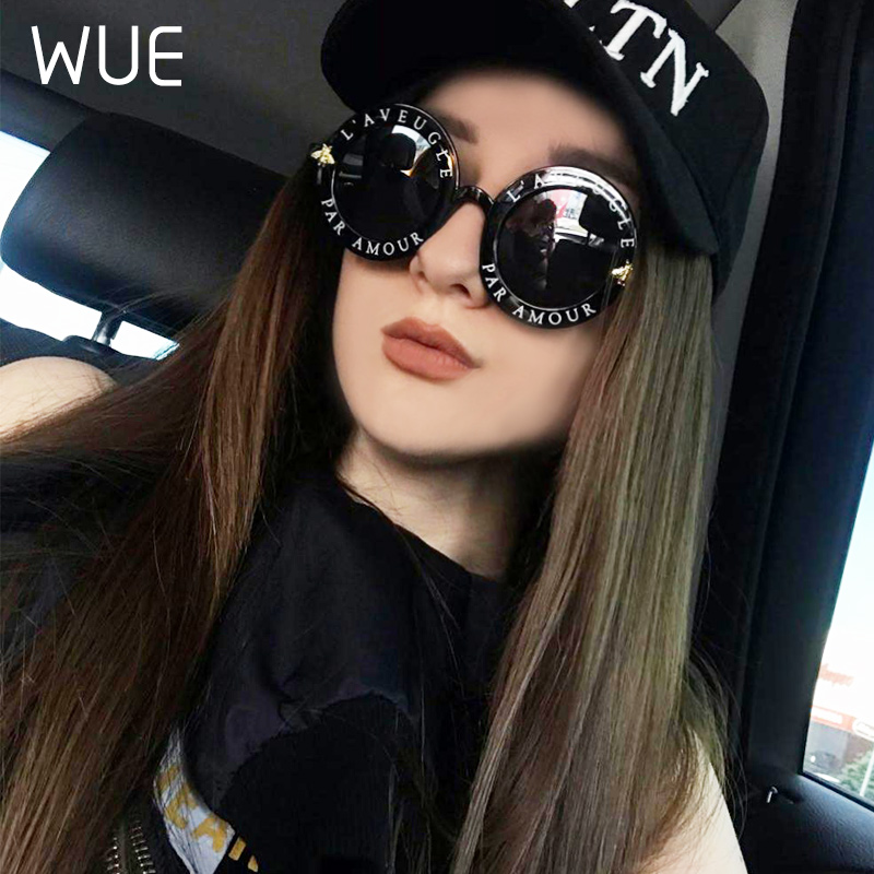 

Fashion Unisex Round Retro Sunglasses Women Vintage Glasses Circle Classic Bee Letter Sun Glasses Men Shades Visor Oculos Top