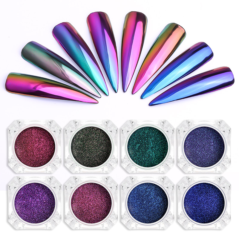

1 Box 3D DIY Optical Nail Mirror Powder Chrome Pigment Dust Glitters Manicure Nail Tips Decoration Accessories Gel Polish Tool