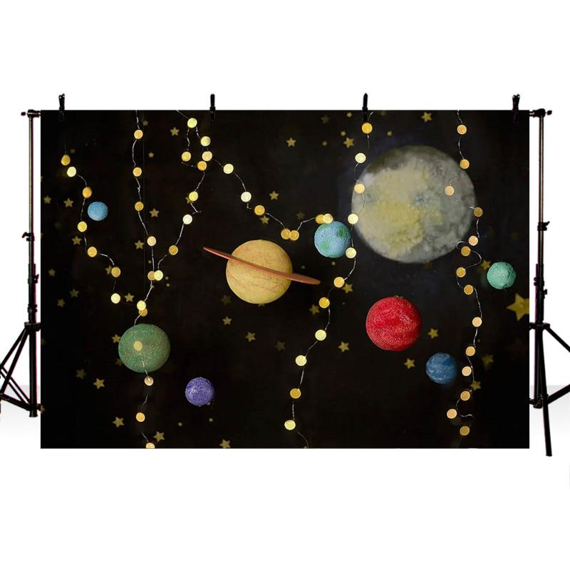 

Mehofond Universe Space Backdrops Vinyl Earth Moon Planet Baby Birthday Party Portrait Photography Backgrounds for Photo Studio