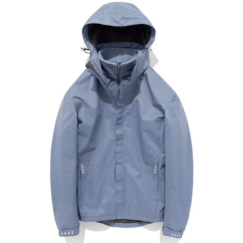 

Waterproof Jacket Mountainskin Men Women Spring Autumn Two Piece Removable Outdoor Hiking Jackets Climbing Camping, Men light gray