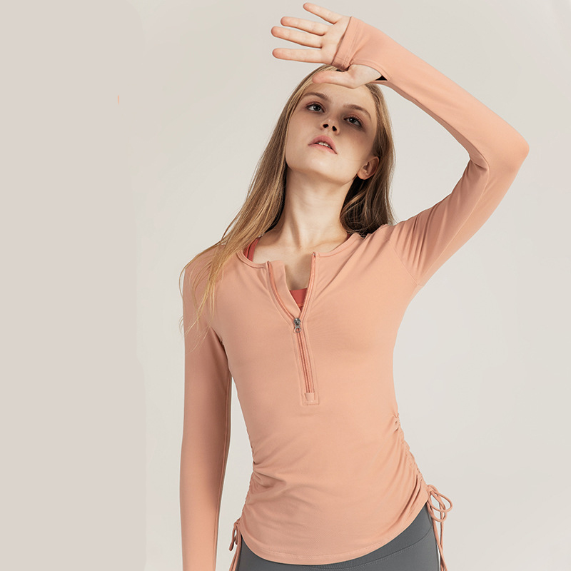 

Autumn Long Sleeve Zipper Running Jacket Yoga Crop Top Yoga Jacket Sports Shirt for Women Fitness Tracksuit Gym Clothes, Moss green