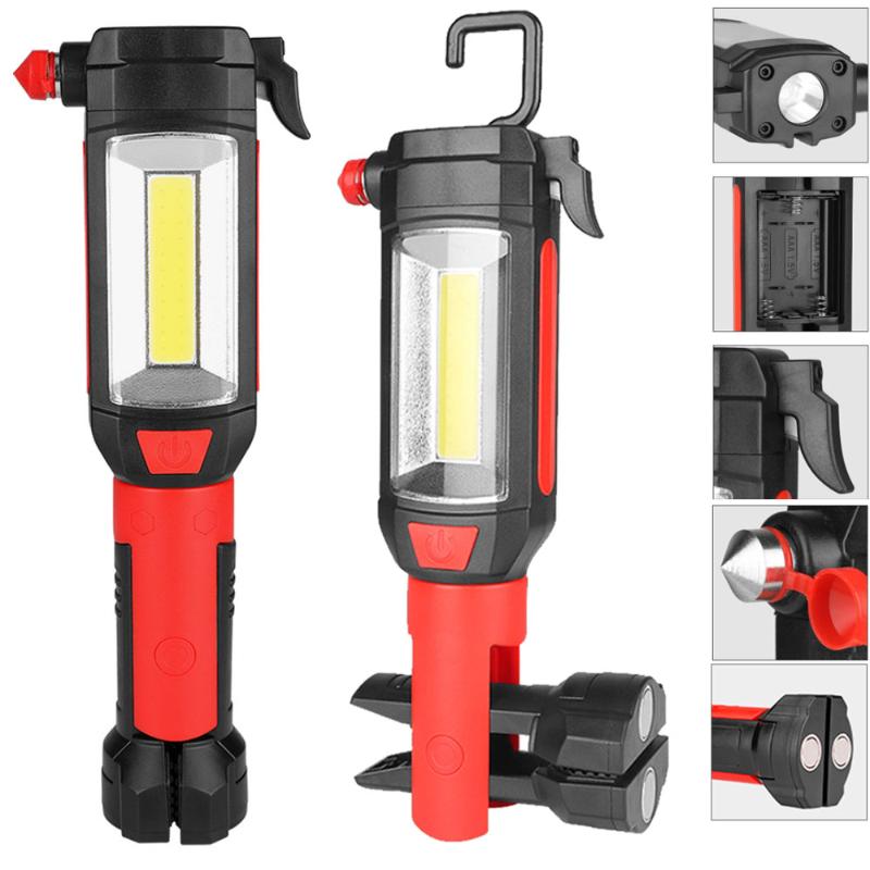

Multi Functional COB XPE LED Emergency Torch Portable Survival Tool 3 Work Light 360° Inspection Lamp W/ Clip