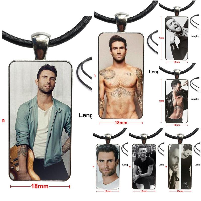 

Star Adam Levine For Valentine'S Day Gift Brand Steel Color Jewelry Fashion Statement Necklace Glass Necklaces Pendants