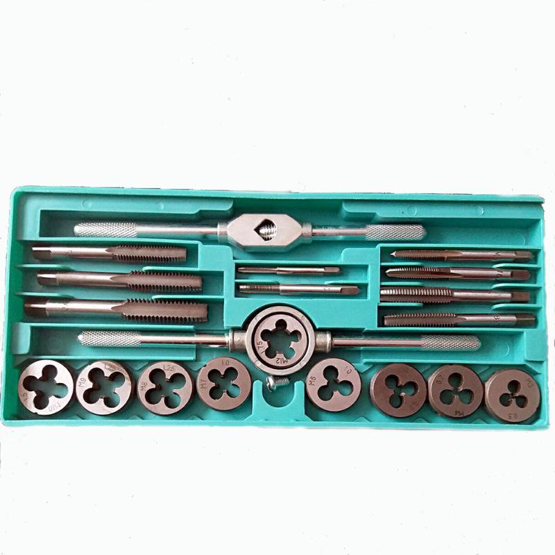 

20pcs/set Alloy Steel Taps and Dies Set M3~M12 Screw Thread & Tap Wrench & Die Wrench Manual Metric Tapping Tool Kit Set