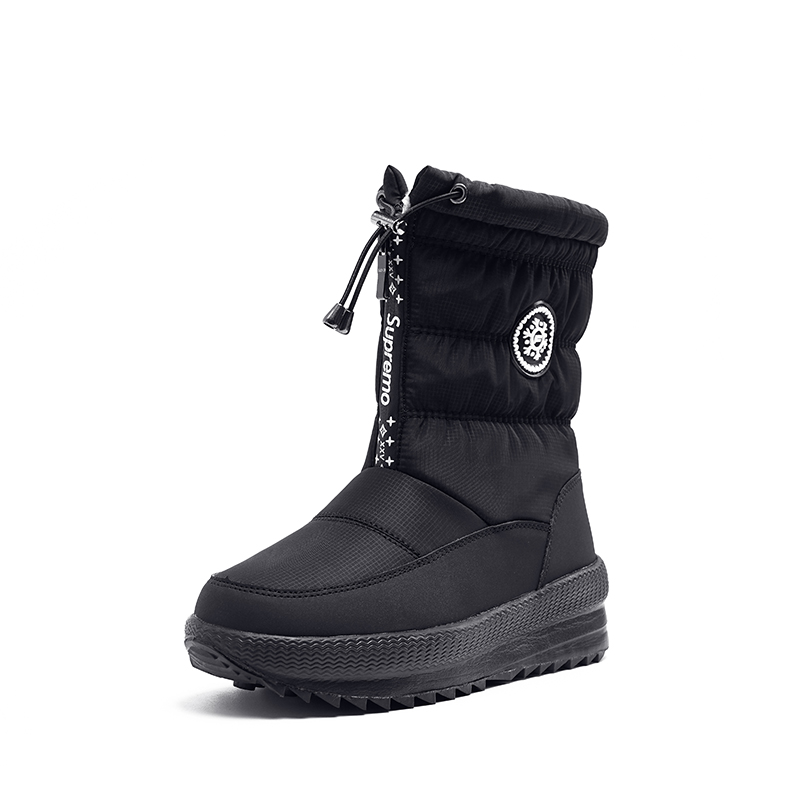 

Women winter boots Lady warm shoes snow boot natural wool insole cow suede toe plus size 35- 41 Christmas Deer free shipping, Black