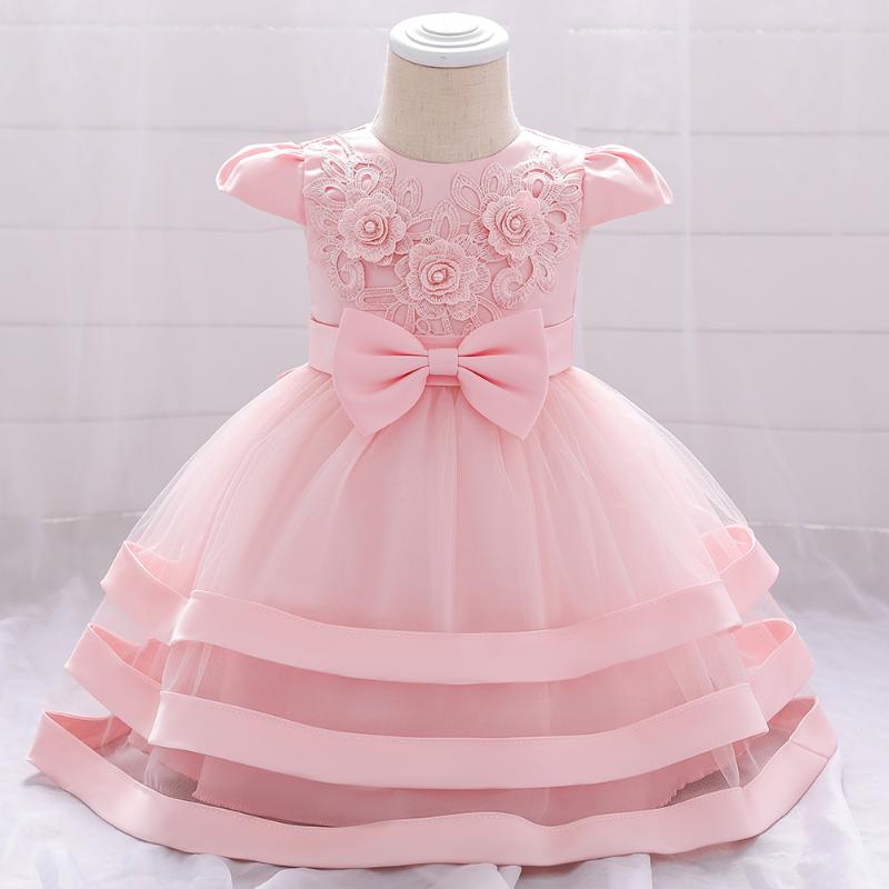 

Baby Girl Summer Dresses Newborn Girl 1 year Birthday Wedding Princess Dress Flower Ball Gown Tutu Party Dress Clothes, Dark pink