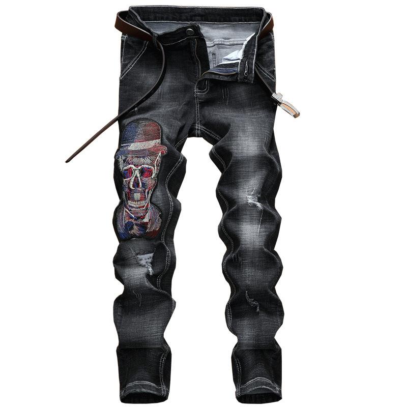 

Hip HopDesign Brand Jeans For Men'S Straight 2020 Fashion Hole Ripped Distressed Moto Bike Vintage Jean Plus Size kg-206, 8501