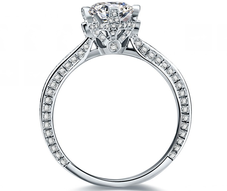 

Beauty Elegant Test Positive 1CT 6.5MM D-E Moissanite Diamond Ring Beauty S925 Engagement Jewelry for Women