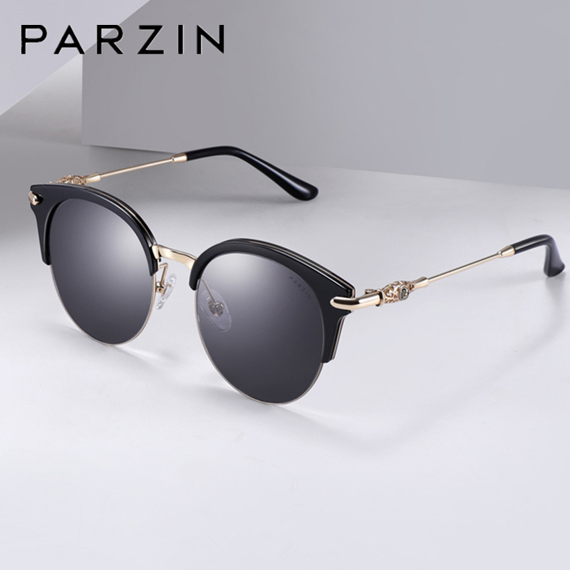 

PARZIN Nylon Polarized Sunglasses For Women Vintage Cat Eye Female Sun Glasses Ladies Shades Accessories With Case 9675