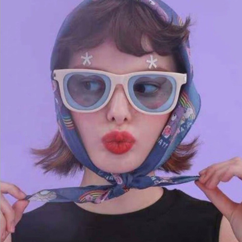 

Summer new female punk college casual fashion love ins idyllic cute sunglasses Vintgae Ulzzang chic bf hip-hop sunglasses