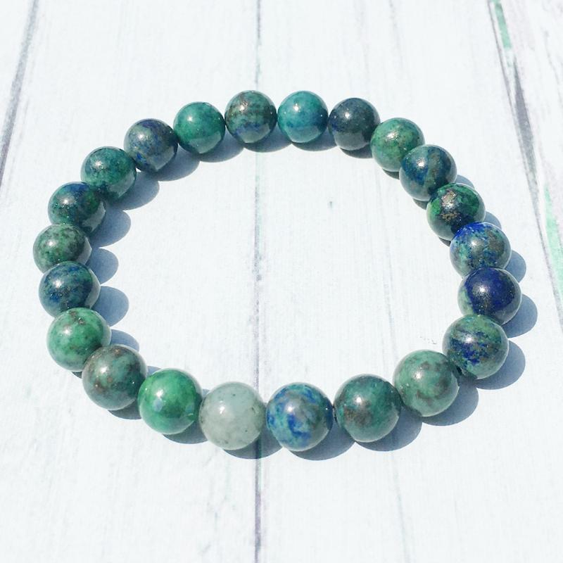 

MG0393 Genuine Chrysocolla Bracelet Trendy Handmade Beaded Bracelet Meditation Wrist Mala Gift Divine Feminine