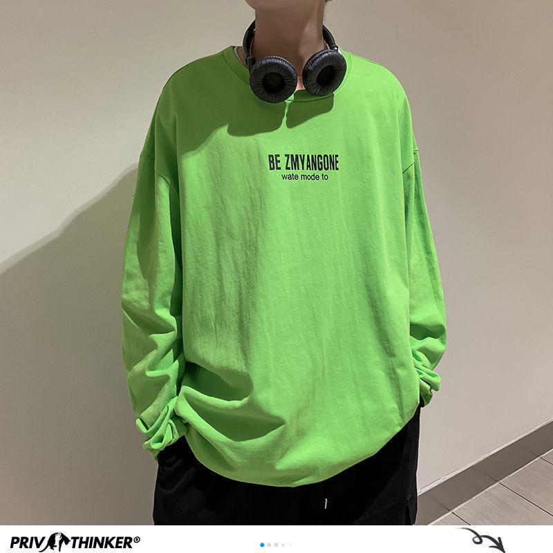 

Privathinker 6 Colors Korean Men's Oversized Tees 2020 Letter Printed Man Casual Long Sleeve T-shirt Plus Size Men Tops 5XL, Orange