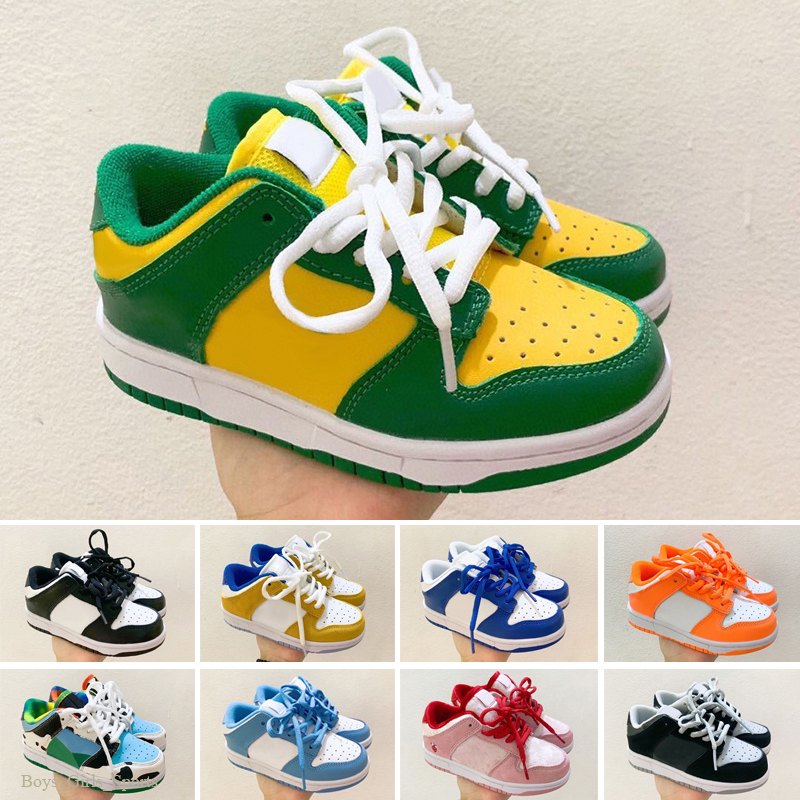

New SB Dunk University Red Brazil Royal Blue Black Kids Running Shoes Baby Children Boys Girls Dunks Trainers Sports Sneakers Size 24-35, Color 6