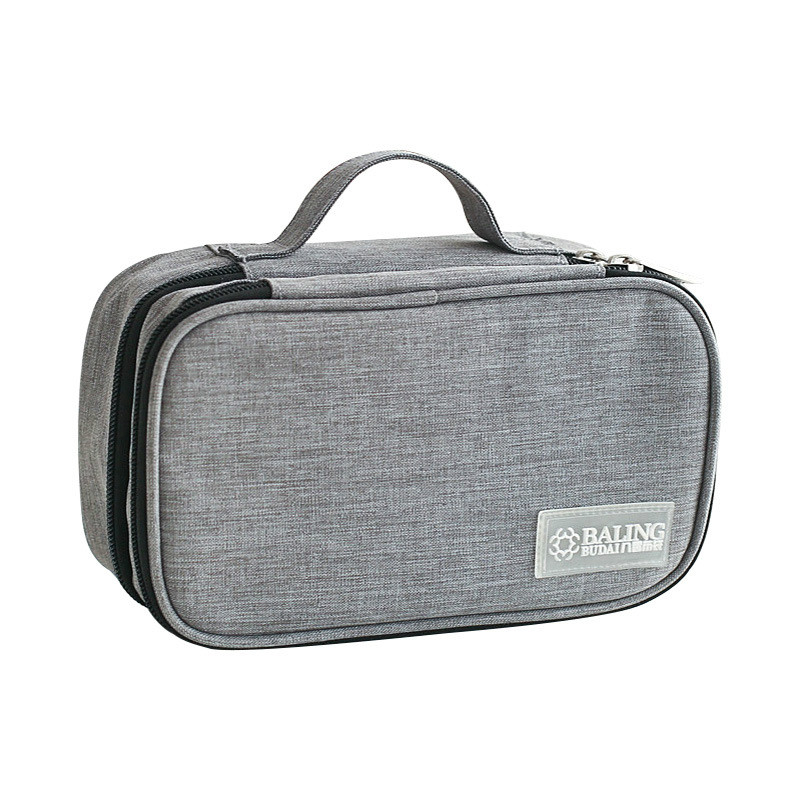 

Fashion Men and Women Cosmetic Bag Small Large Travel Necessaries Makeup Bag Make Up Organizer Tote Wash Toiletry Bags Handbag, Gray