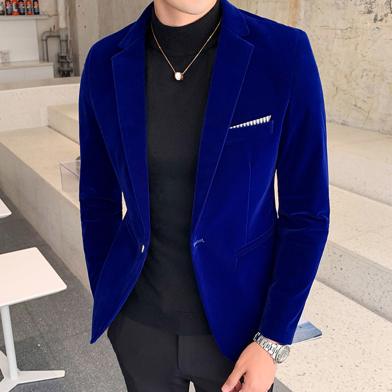

Retro Burgundy Velvet Dresses Large Sizes Vintage Luxury Velour Blazers Mens Quality Elegant Fashion Mens Blazers Prom Club Suit