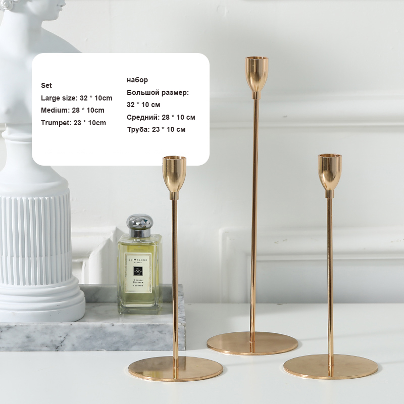

Modern Candle Holders Stand Column Europe Romantic Metal Luxury Candle Holder Minimalist Kandelaar Nordic Home Decor AD50CH