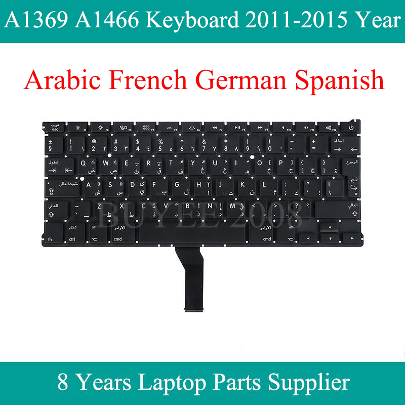 

13.3" Arabic French German Spanish Laptop Keyboard 2011-2020 Year For Air A1369 A1466 AR FR GE SP Keyboards Replacement