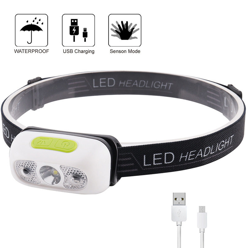 

LED Head Torch Headlight Lamp Headlights USB Headlamp Rechargeable Outdoor Sensor Headlights Body Motion