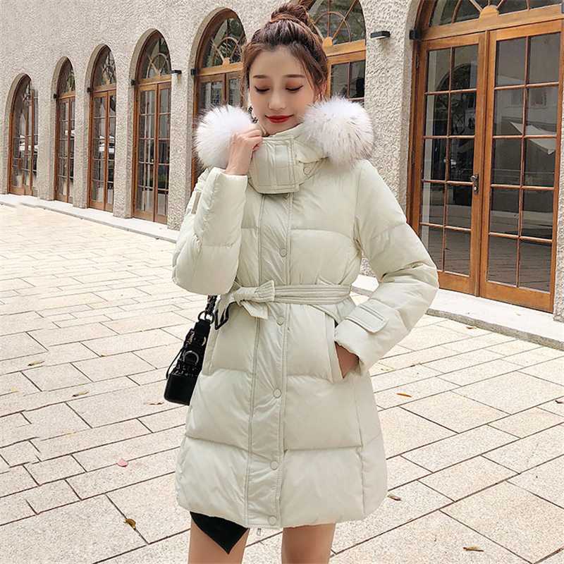 

jacket women down jackets large winter fur collar long design thickening slim lace duck down coat Women' Outerwear