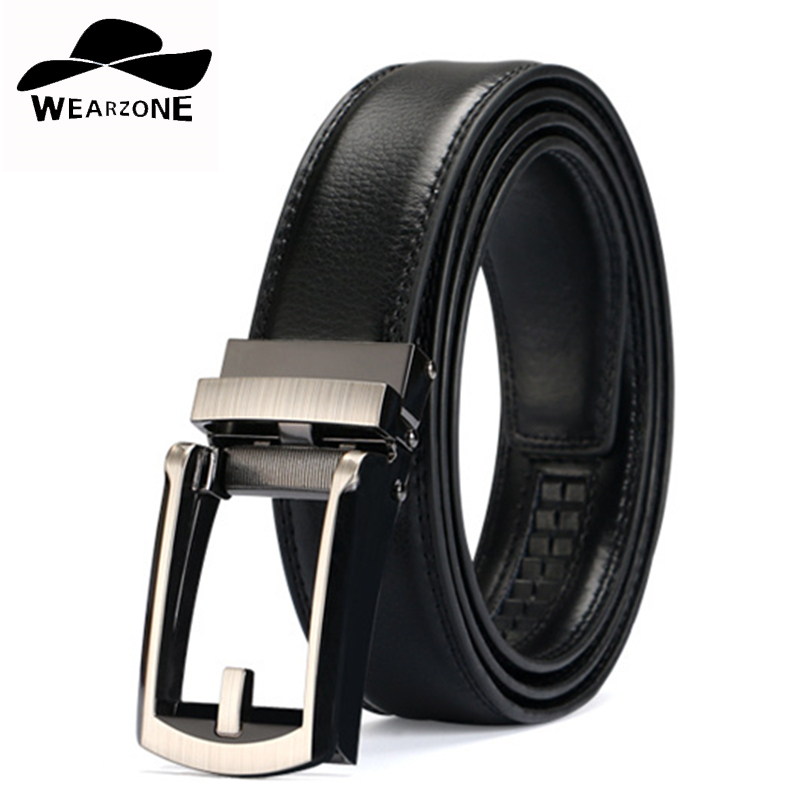 

Belts WEARZONE 2021 Men Belt Designer Cow Genuine Leather Man Automatic Buckle Cowhide Luxury Comfort Click, Black