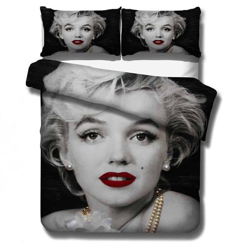 

MarilynMonroe Bedding Set Duvet Cover Set Pillowcases Queen King Size Comforter Bedding Sets Bedclothes Bed Linen(NO sheet