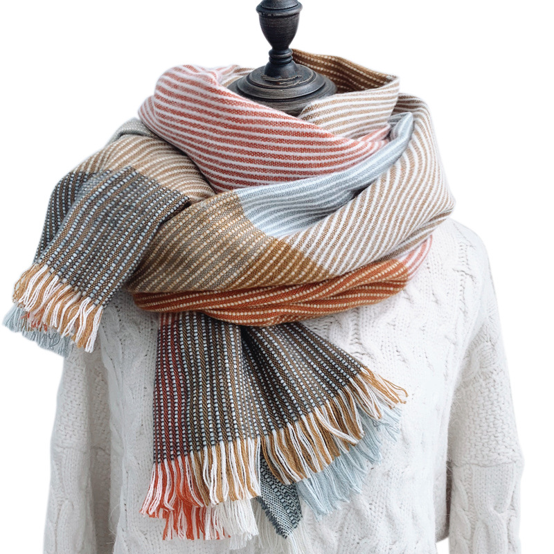 

2020 New Cashmere Winter Outdoor Long Scarf for Women Shawls Head Wraps Girls Poncho Ski Bandanas 75x210cm