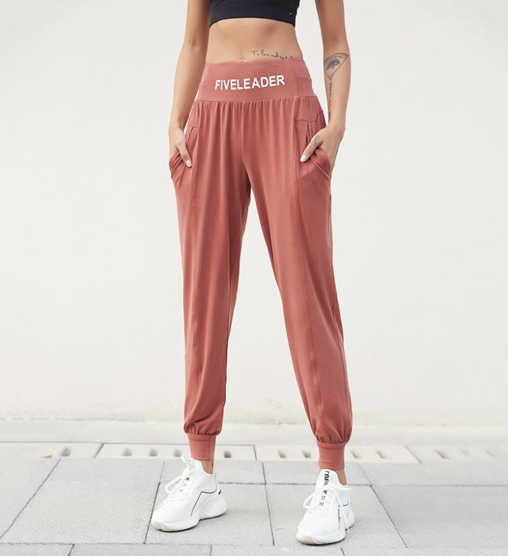 

Girl' Waist Seal Letter Sports Pants Women' Fitness Leisure Harun Pants Yoga Running Versatile Leggings Casual Loose, Red spot