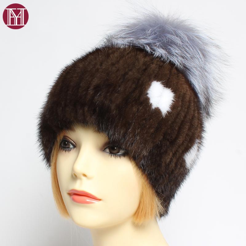 

2020 New Fashion Luxury Real With Fur Hat Lady Warm Soft 100%Natural Hat Winter 100% Genuine Hats, Black