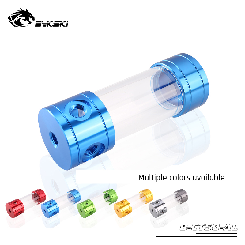 

Bykski B-CT50-AL, 50mm Cylinder Reservoirs, Aluminum Alloy Cover Acrylic Body, 50mm Diameter 150/200/260mm Length