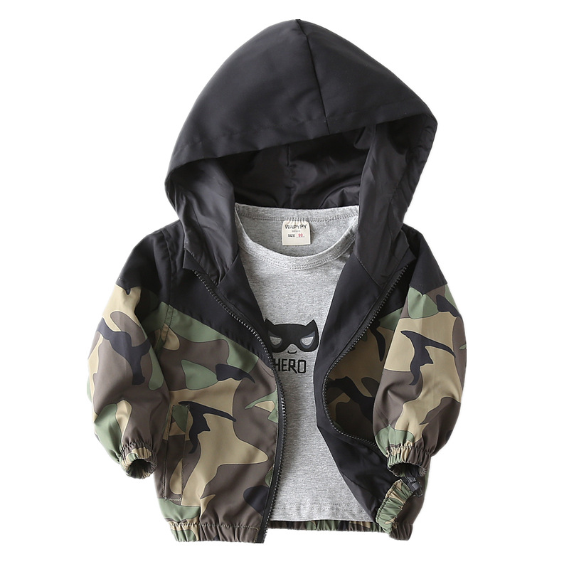 

Fashion Toddler Boy Jackets Spring Autumn New Baby Boys Long Sleeve Thin Style With Hooded Children Camouflage Zipper Coats, Micai
